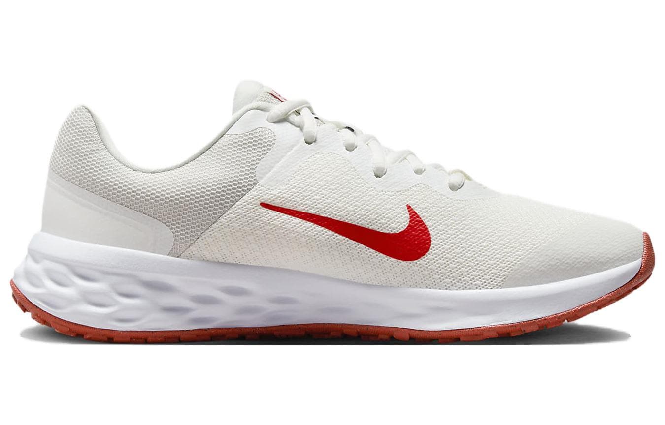 Кроссовки Nike REVOLUTION 6 Амортизация Дышащие Низкие Кроссовки для Бега Красно-Белые Унисекс - изображение 2