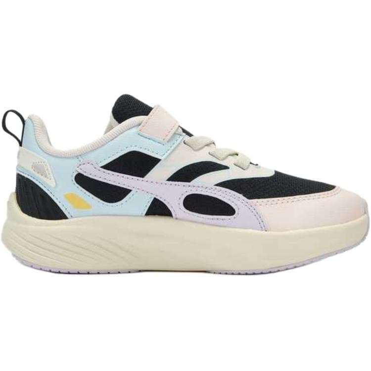 Кроссовки PUMA Pounce Lite противоскользящие низкие детские повседневные туфли бежево-черного цвета - изображение 2