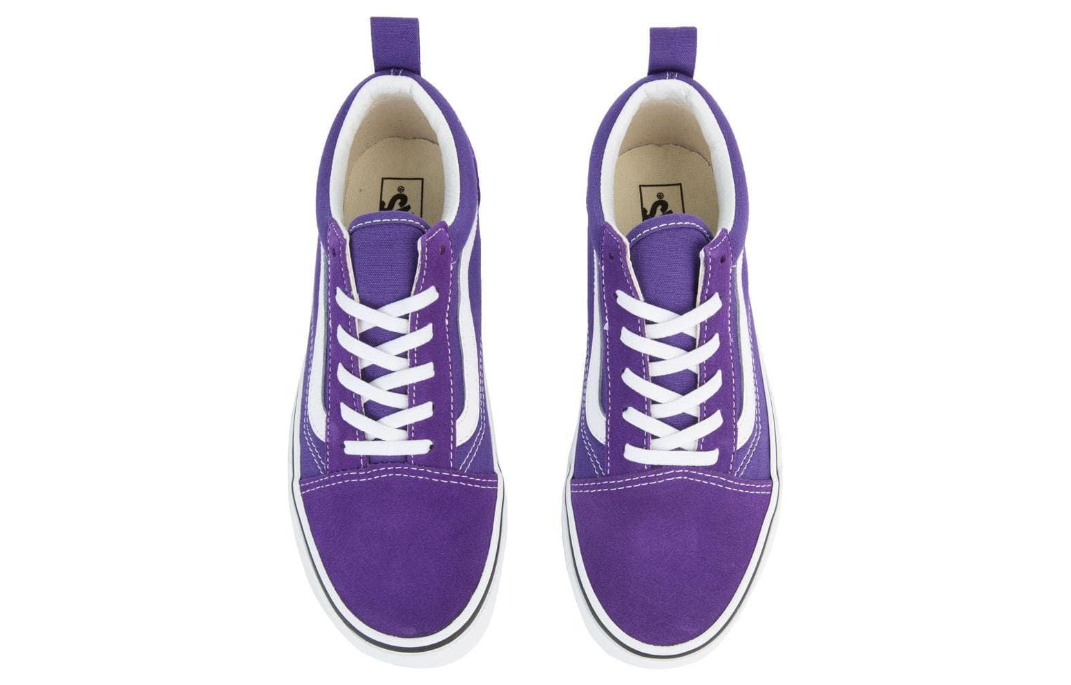 Кроссовки Vans Устойчивые к истиранию низкие детские скейтбординги фиолетово-белого цвета для подростков - изображение 5