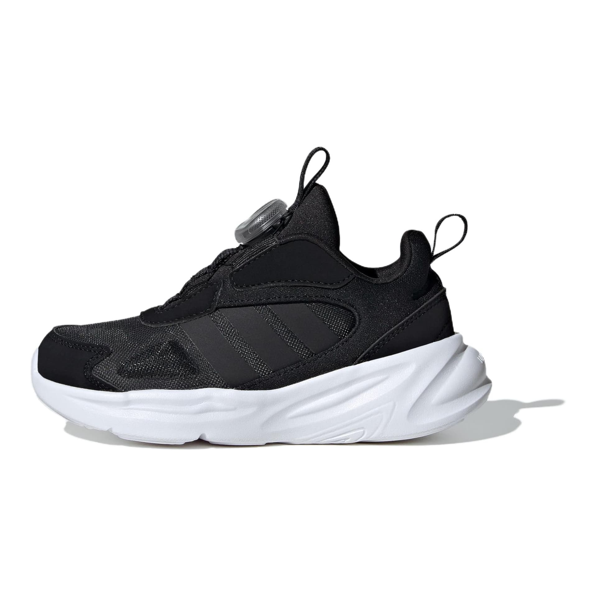 Кроссовки Adidas Ozelle Ткань Мягкая и Комфортная Противоскользящая Устойчивая к Износу Низкий Верх Детская Беговая Обувь Черная - изображение 3