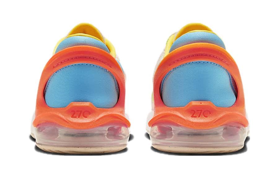 Кроссовки Nike Air Max 270 Амортизация Износостойкие Низкие Кроссовки для Детей Lifestyle Белые Синие и Оранжевые Детские - изображение 5