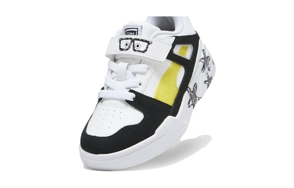 Кроссовки SPONGEBOB SQUAREPANTS X PUMA X SPONGEBOB Трендовые низкие кроссовки для скейтбординга Белый Черный Желтый Детские - изображение 4