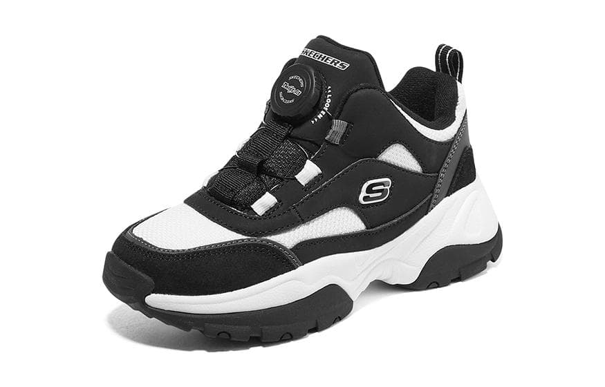 Кроссовки Skechers Sport Устойчивые к истиранию Легкие Износостойкие Детские повседневные кроссовки Черный Белый Подростки - изображение 3