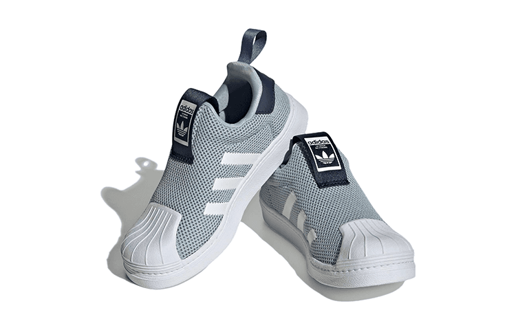 Кроссовки Adidas Originals SUPERSTAR 360 Сетчатая ткань Повседневный Устойчивый к истиранию Низкий верх Детские Скейтбординги - изображение 3