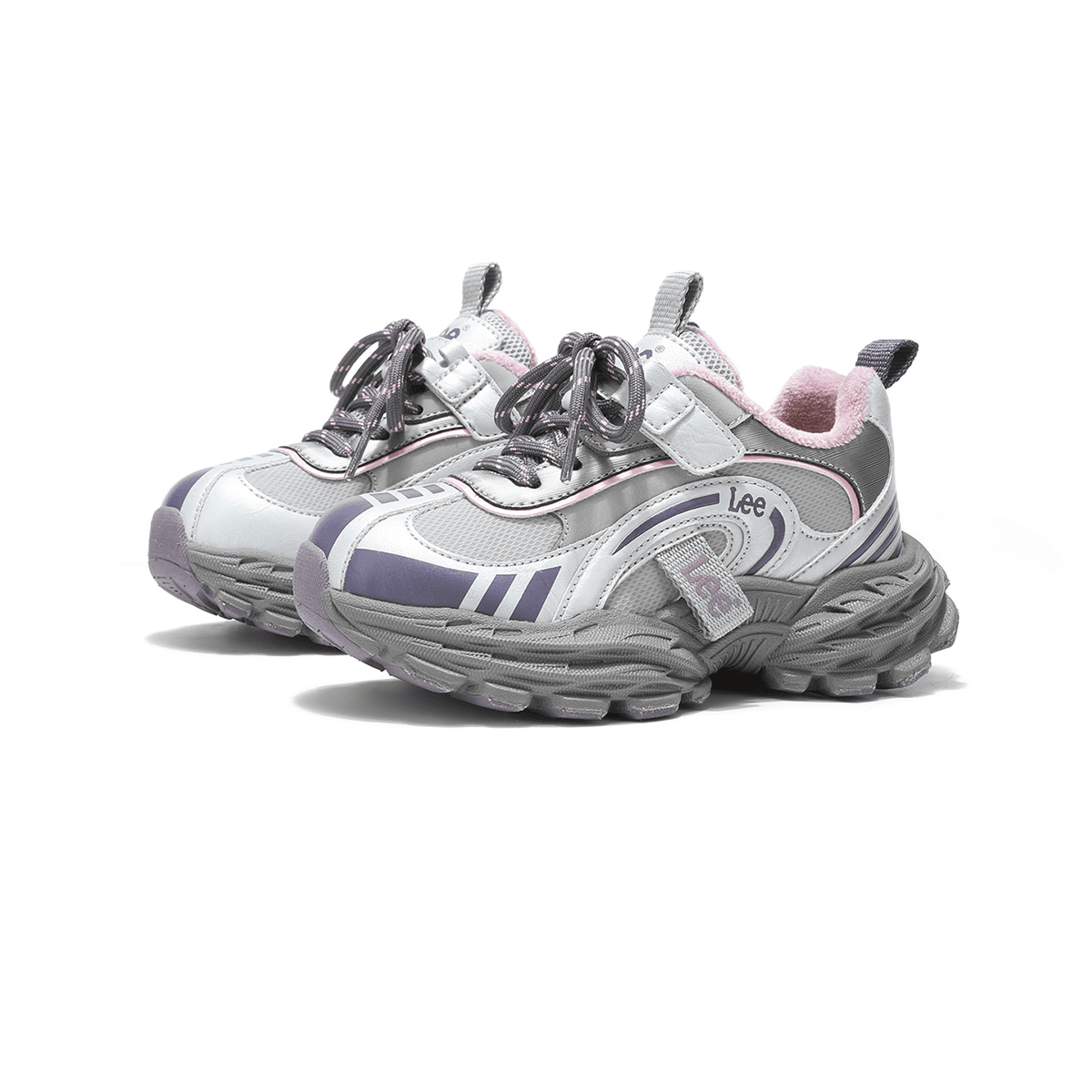 lee С флисовой подкладкой Подкладка Удобный Амортизация Легкий Модный Уличный Low Top Athletic Обувь Фиолетовый Детский - изображение 2