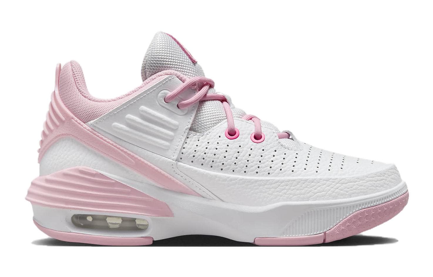 Кроссовки для баскетбола Jordan Max AURA 5 Противоскользящие Амортизирующие Устойчивые к износу MID Баскетбольные кроссовки Розовые Белые Унисекс - изображение 2