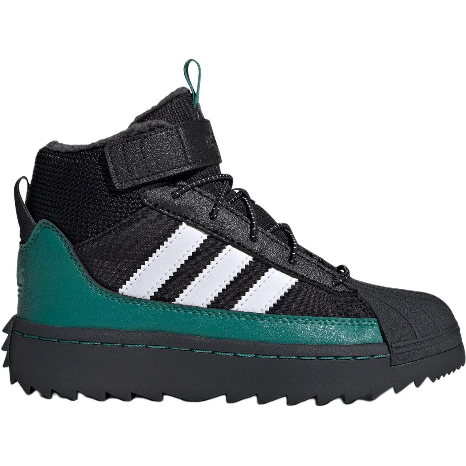 Adidas Originals Superstar Устойчивая к истиранию высокая детская обувь для активного отдыха Черная Детская - изображение 2