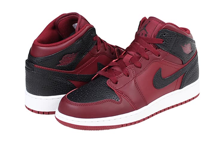 Кроссовки для баскетбола Jordan Air Jordan 1 Mid Team Red Black GS - изображение 3
