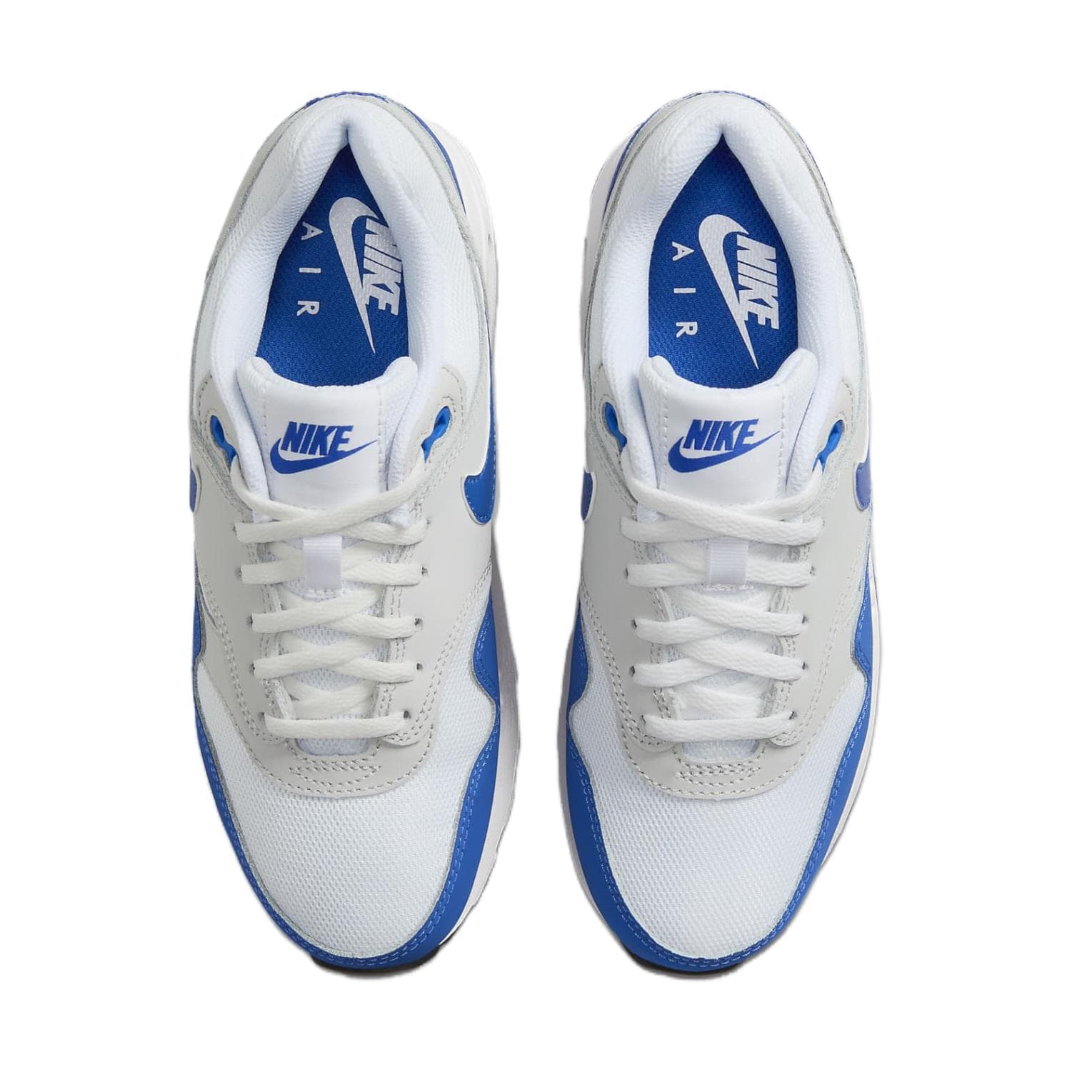 Кроссовки Nike Air MAX 1 Комфортные Низкие Кроссовки для Беговых Занятий Детские Белые и Синие Детские - изображение 4