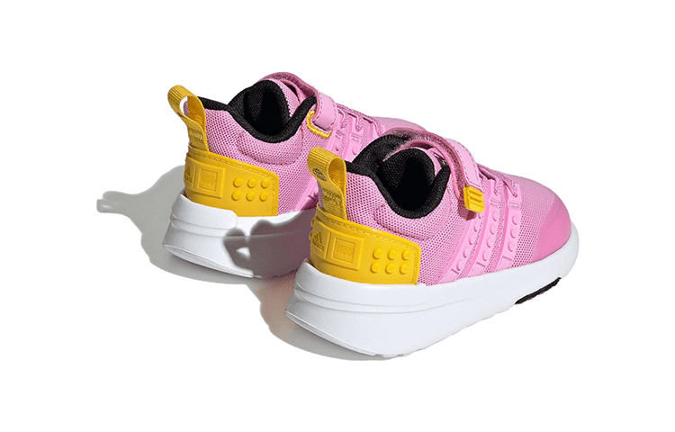 Кроссовки LEGO x Adidas Neo Racer TR21 Эластичная ткань устойчивая к истиранию низкие кеды для малышей розовый желтый - изображение 3