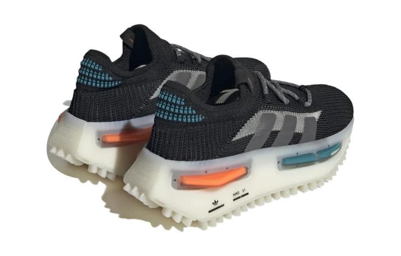 Кроссовки Adidas Originals NMD S1 Амортизация Износостойкие Низкие Кеды Детские Лайфстайл Черно-Белые - изображение 3