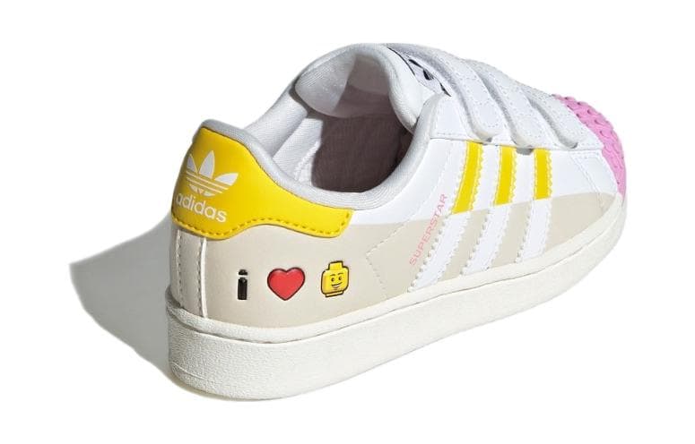 Кроссовки Adidas Originals Superstar кожаная низкая обувь для скейтбординга для детей бежевого цвета для детей в возрасте 3-7 лет - изображение 4