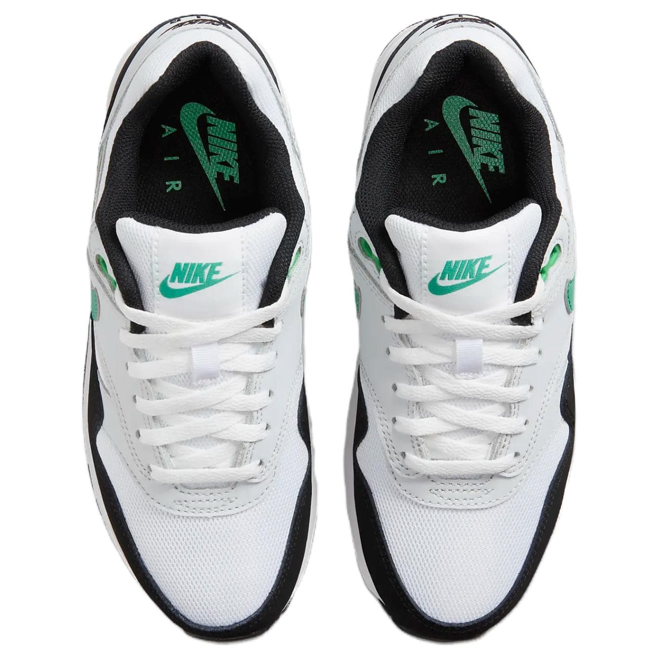 Кроссовки Nike Air MAX 1 Кожа Низкий Верх Детская Беговая Обувь Белый Черный Зеленый Детская - изображение 5