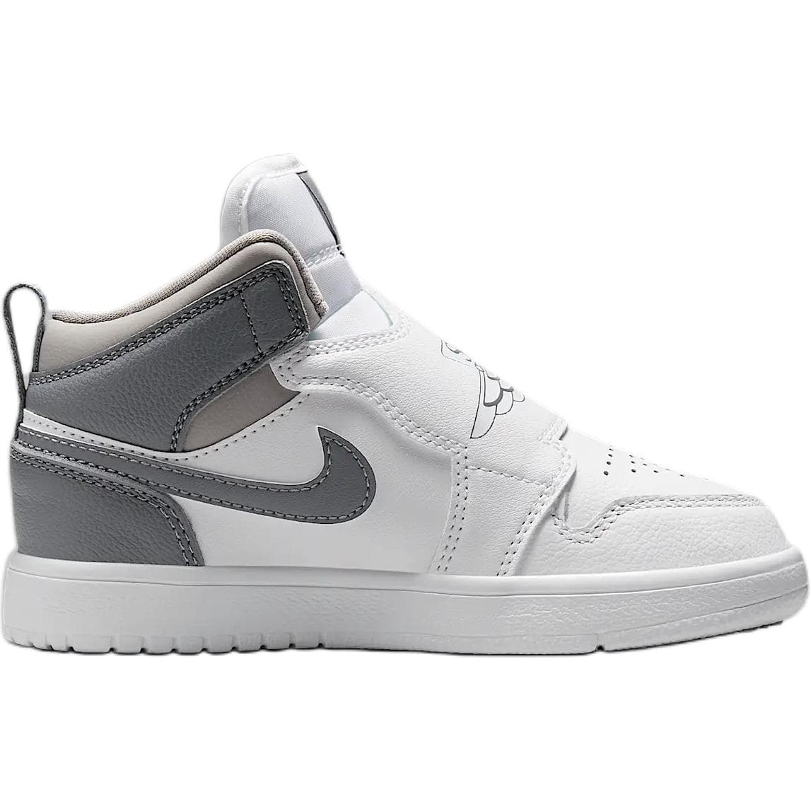 Кроссовки Джордан Sky Jordan 1 Кожа Высокие Кеды Детские Скейтбординг Серый Белый Для Детей Возраст 3-7 Лет - изображение 2