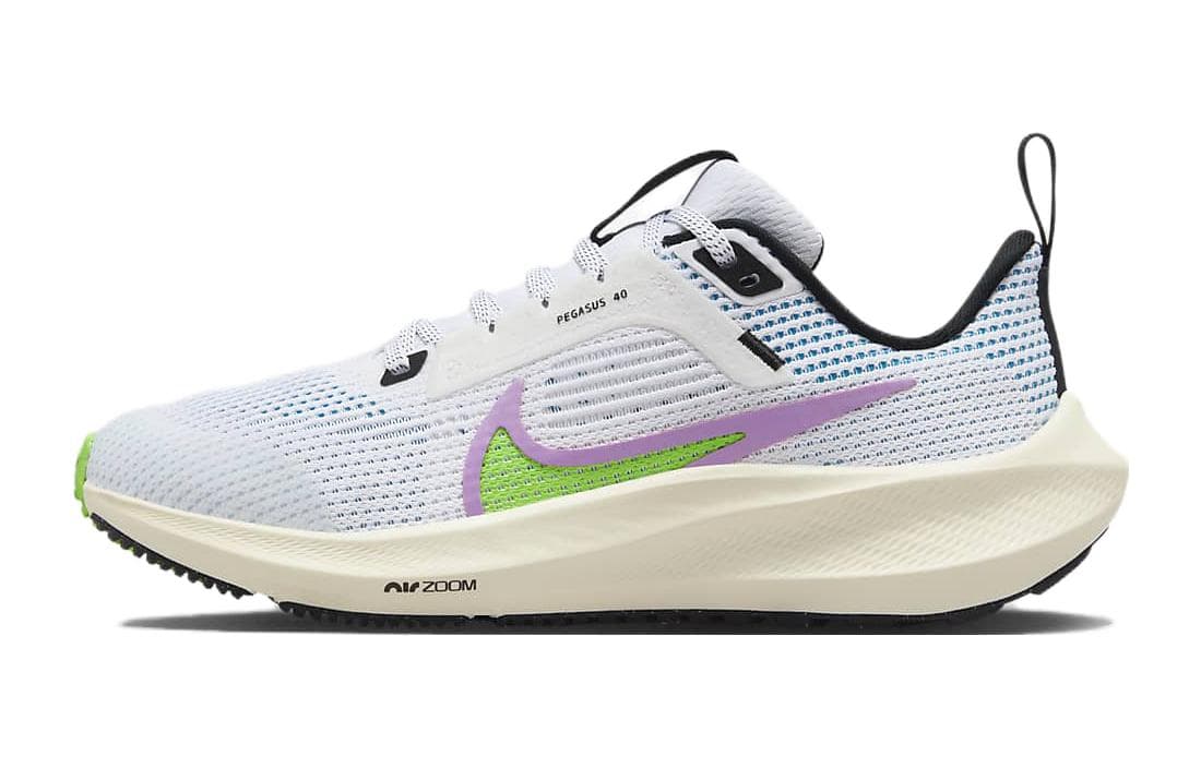 Кроссовки Nike Air Zoom Pegasus 40 Устойчивые к истиранию Низкие Беговые кроссовки Белый Зеленый Унисекс - изображение 1