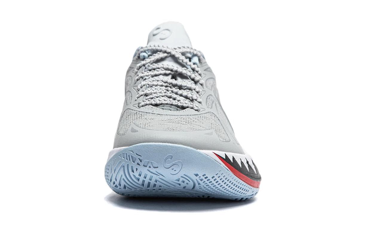 Кроссовки для баскетбола Li-Ning YOUNG Детский Сонический 12 LIGHT FOAM ULTRA Ткань Шнуровка Лоу-топы Баскетбольные Кроссовки Туманно-серый Подростковый - изображение 5