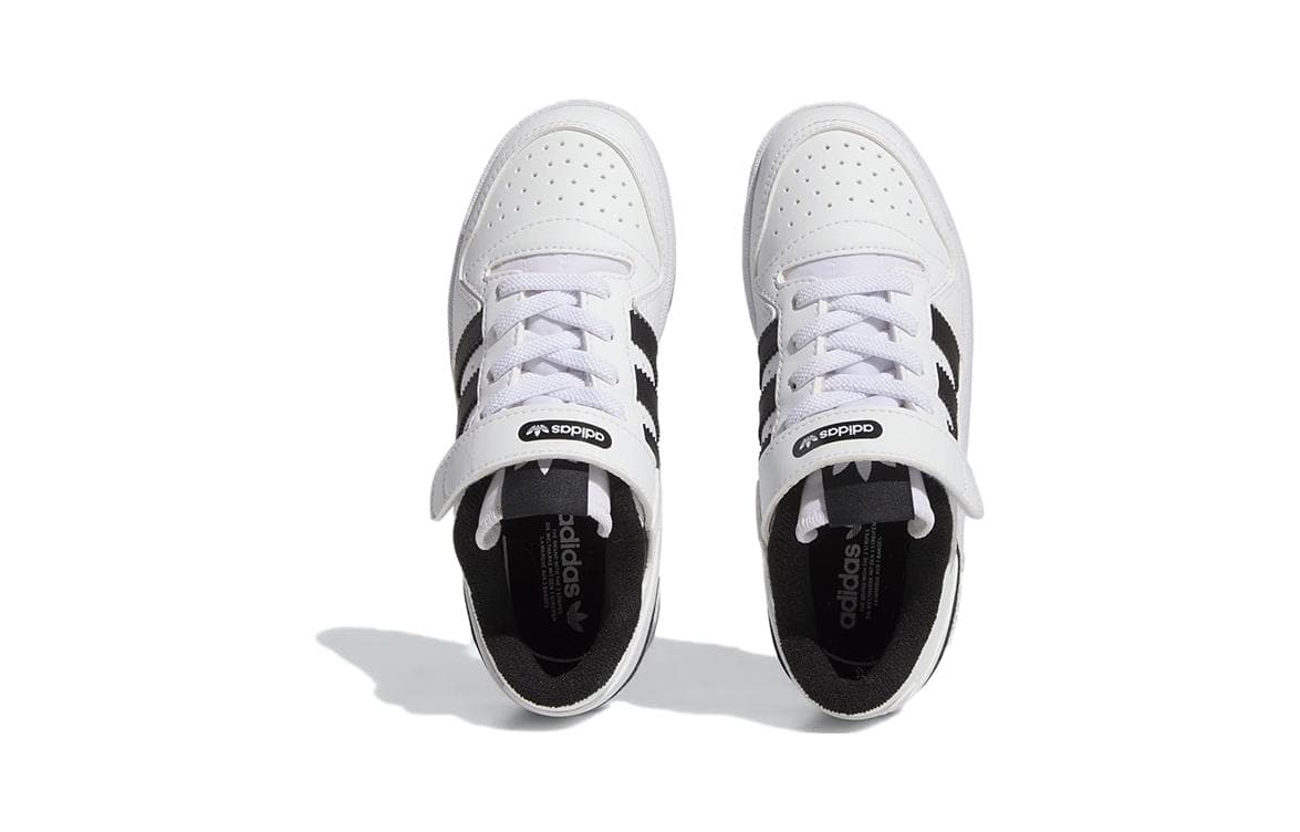 Кроссовки Adidas Originals FORUM Low С Аbrasion Resistant Низкий Топ Детская Скейтбординг Обувь Белый Черный - изображение 4