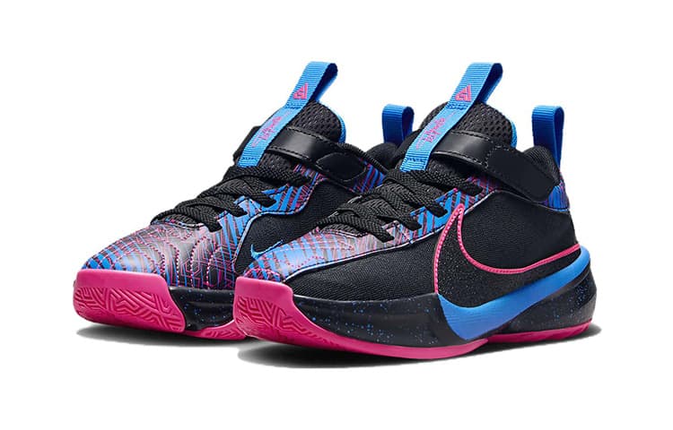 Кроссовки для баскетбола Nike Freak 5 Устойчивые к истиранию Низкие Детские Баскетбольные Кроссовки Черный Синий Розовый Малыш - изображение 3