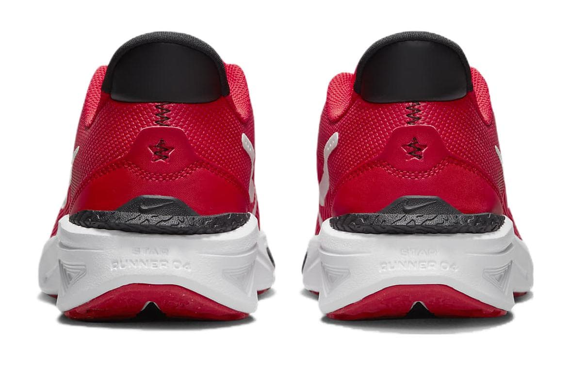 Кроссовки Nike Star Runner 4 Устойчивые к истиранию Дышащие Низкие Беговые кроссовки Красно-белые Унисекс - изображение 5