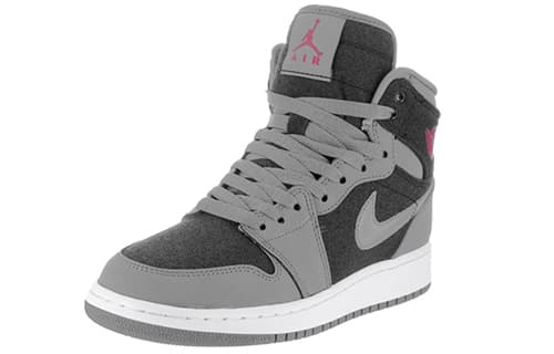 Кроссовки для баскетбола Jordan Air Jordan 1 Retro High Cool Grey Vivid Pink GS - изображение 3