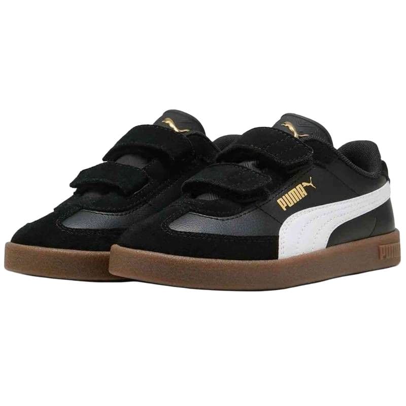 Кроссовки PUMA Club II Era Кожа Замша Низкие Кеды для Детей Скейтбординг Обувь Черный Белый Детский - изображение 3