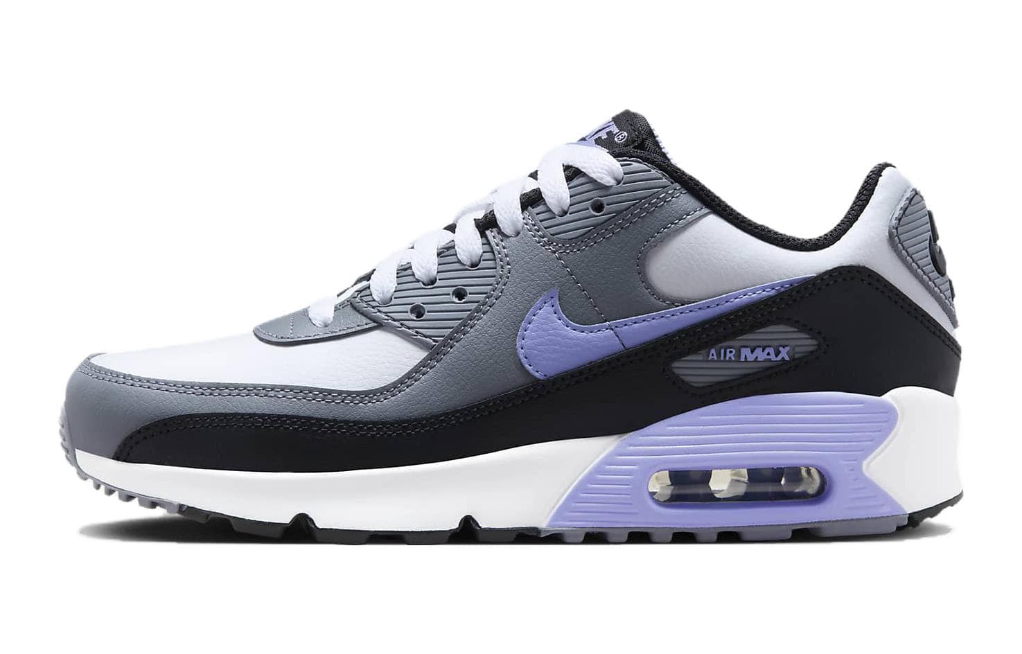 Кроссовки Nike Air MAX 90 Ltr Устойчивый к истиранию MID Повседневная обувь Белый Черный Фиолетовый Унисекс - изображение 1