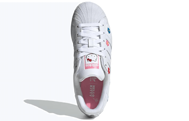 Кроссовки Hello Kitty X adidas originals Superstar Low Top Детские Скейтбординги Белый - изображение 5