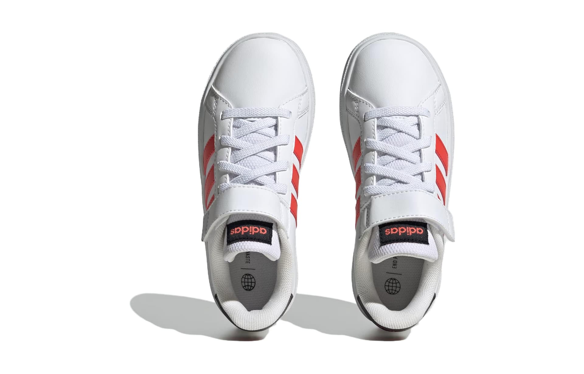 Кроссовки Adidas GRAND COURT Синтетическая кожа Повседневный Низкий верх Детские Скейтбординг Белый Красный Детский - изображение 5