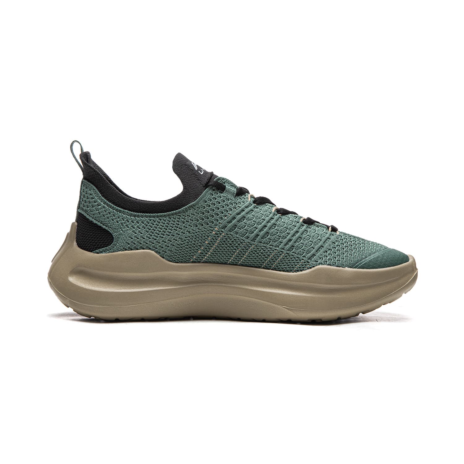 Кроссовки Li-Ning Cloud Slip On Мягкие и упругие, универсальные и модные, с высокой подошвой, амортизирующие, противоскользящие, износостойкие и легкие, лоу-топы, повседневная обувь, мужские, горный зеленый, ночной черный - изображение 2