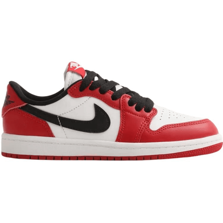 Кроссовки для баскетбола Jordan 1 Противоскользящие Низкие Баскетбольные Кроссовки Красного и Белого Цвета для Детей - изображение 2