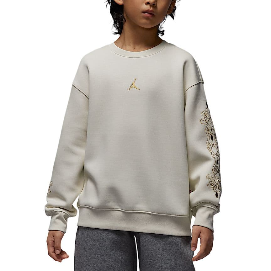 Jordan FW25 Flight CNY Толстовка Круглый вырез Вязаная модель Длинный рукав Детский - изображение 1