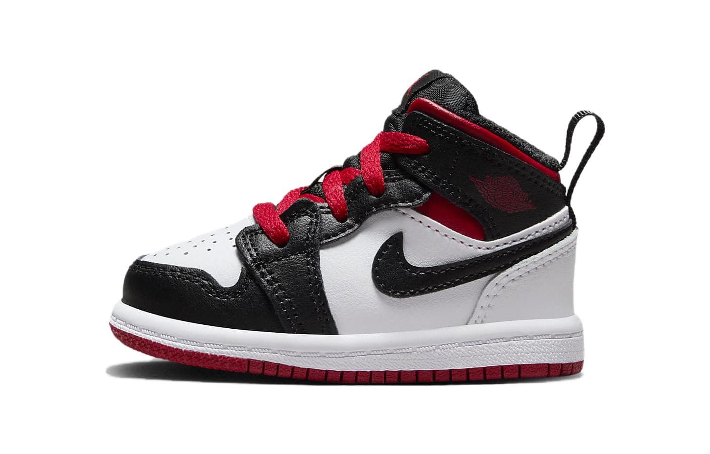Кроссовки Jordan Air Jordan 1 MID Anti KICK MID Топ Обувь для малышей Черный белый Для младенцев и малышей - изображение 1