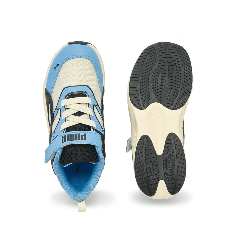 Кроссовки PUMA POUNCE LITE CM AC+ Low Топ Kids Lifestyle Shoes Бежево-синий Детский - изображение 4