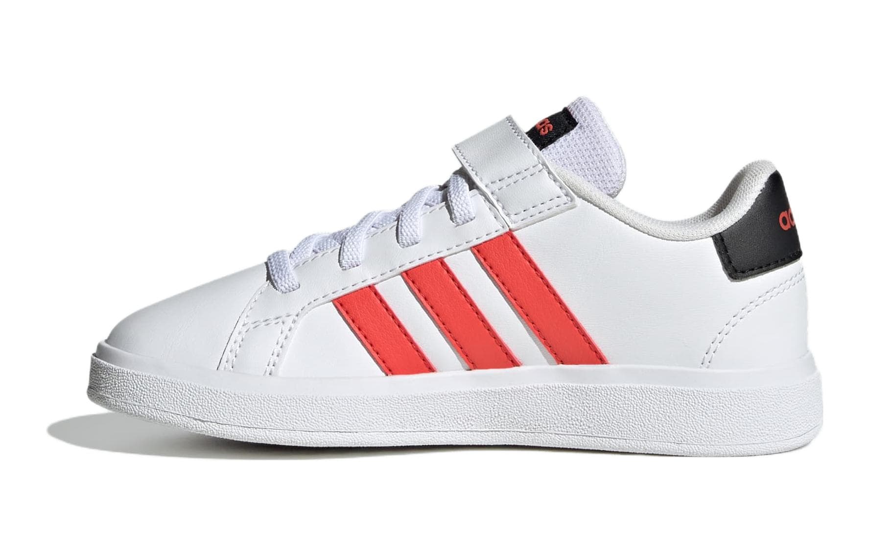 Кроссовки Adidas GRAND COURT Синтетическая кожа Повседневный Низкий верх Детские Скейтбординг Белый Красный Детский - изображение 1