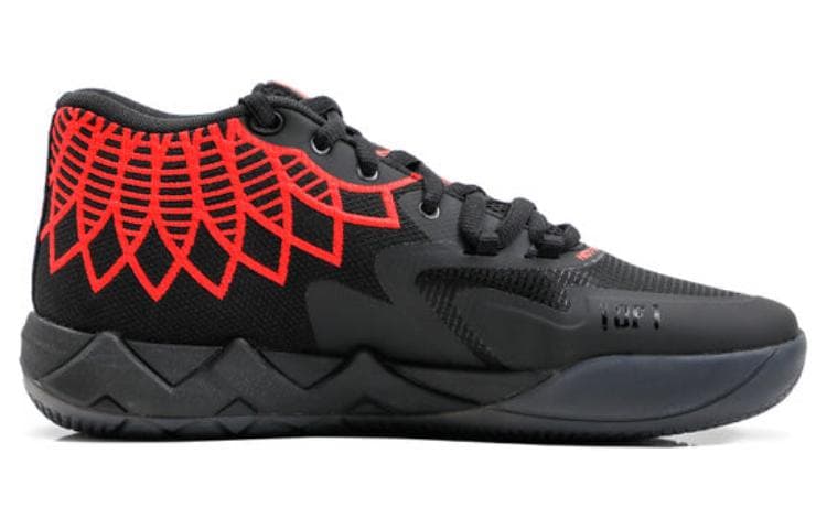 Кроссовки для баскетбола PUMA MB.01 LaMelo Ball 1 Комфортные Низкие Баскетбольные Кроссовки для Детей Черные Красные Детские - изображение 2