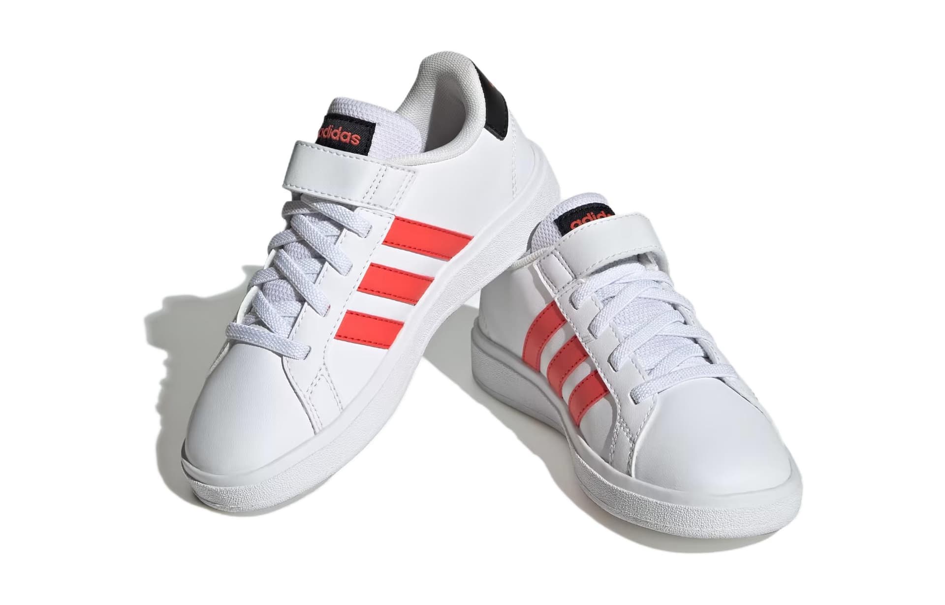 Кроссовки Adidas GRAND COURT Синтетическая кожа Повседневный Низкий верх Детские Скейтбординг Белый Красный Детский - изображение 4