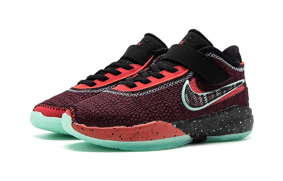 Кроссовки для баскетбола Nike LeBron 20 Low Топ Children's Баскетбольные кроссовки Красный черный зеленый Детский - изображение 3