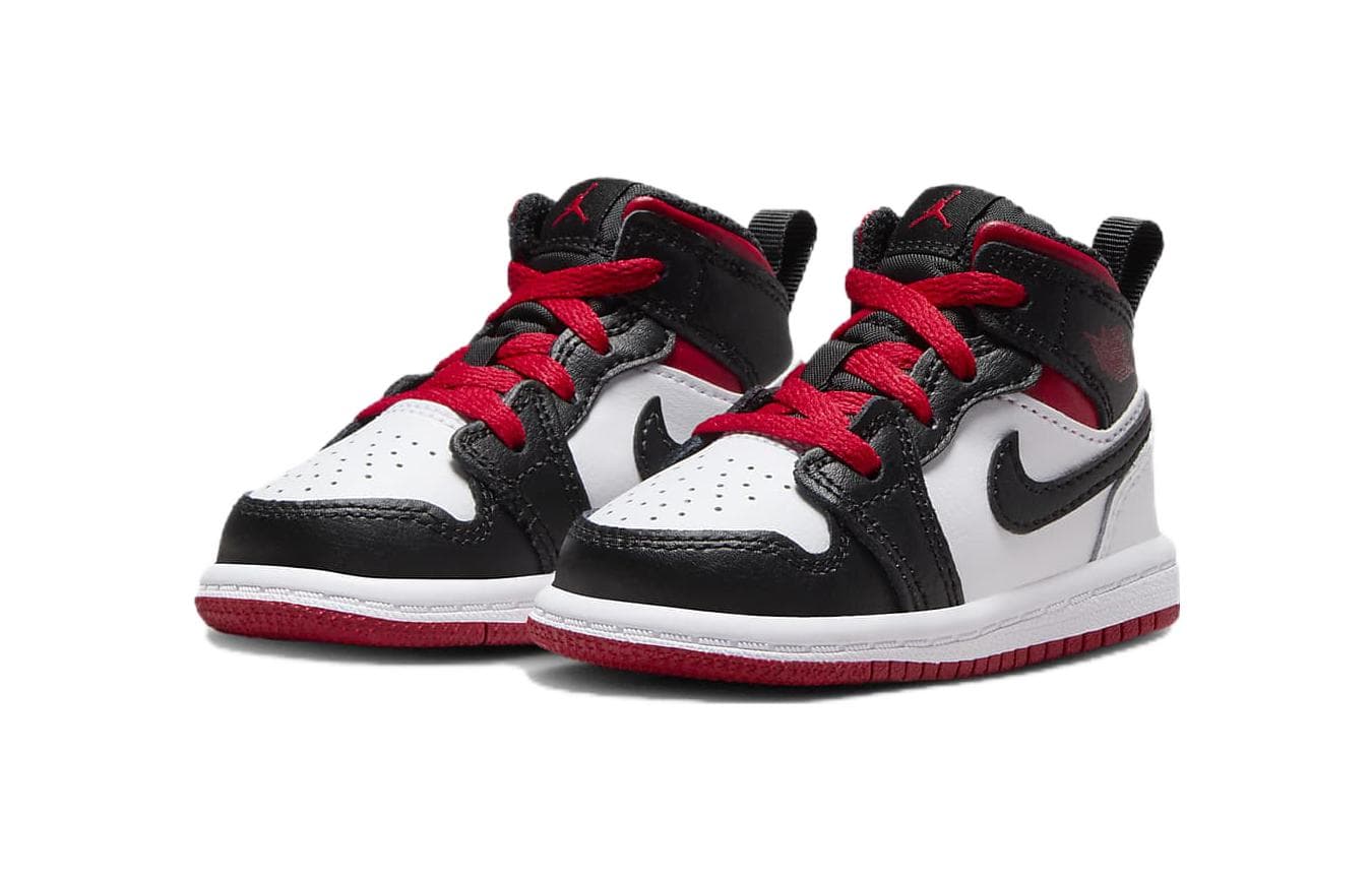 Кроссовки Jordan Air Jordan 1 MID Anti KICK MID Топ Обувь для малышей Черный белый Для младенцев и малышей - изображение 3