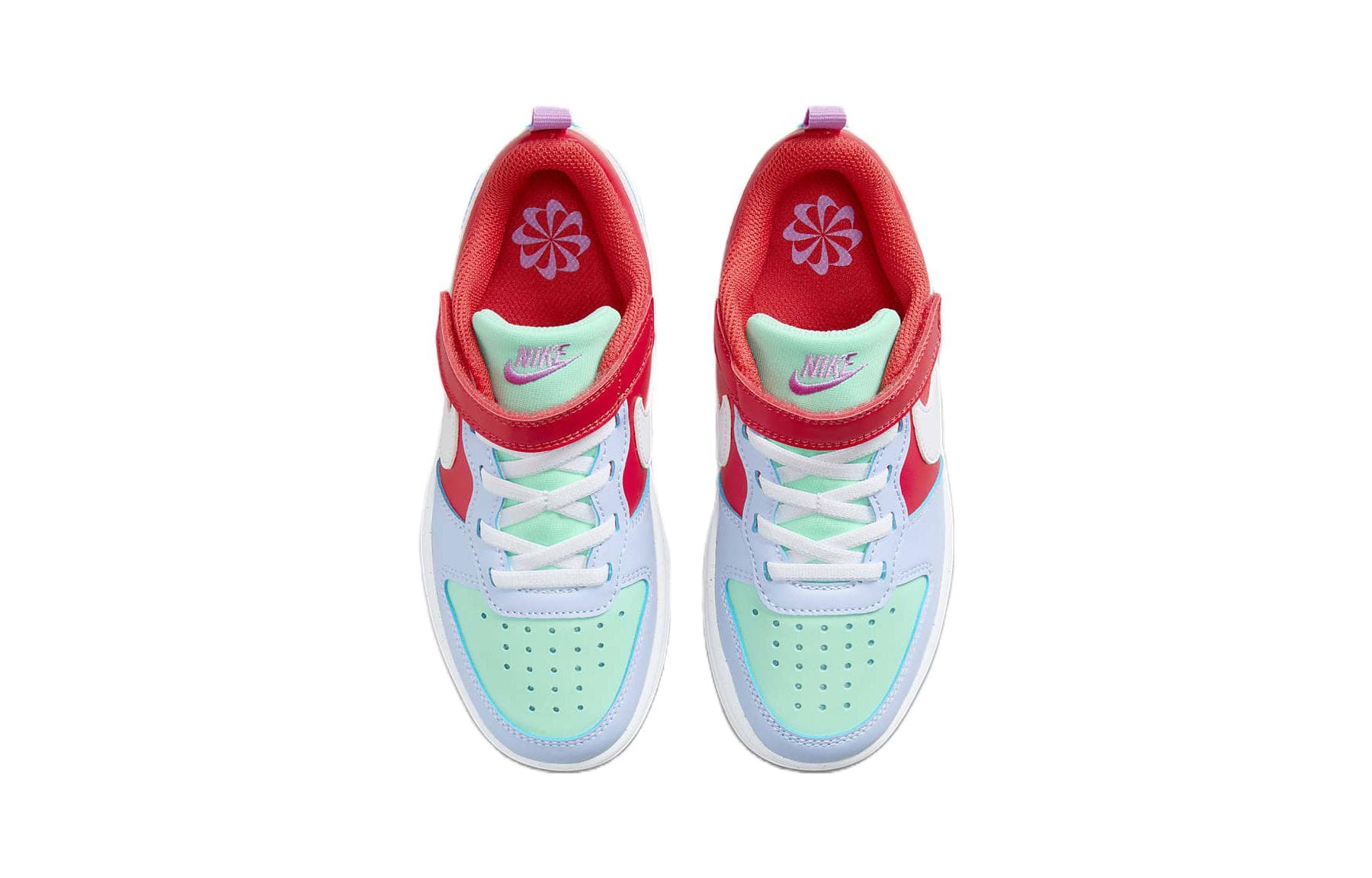 Кроссовки Nike Court Borough Low Recraft Устойчивая к истиранию Низкая Обувь для Детского Скейтбординга Синий Розовый - изображение 3