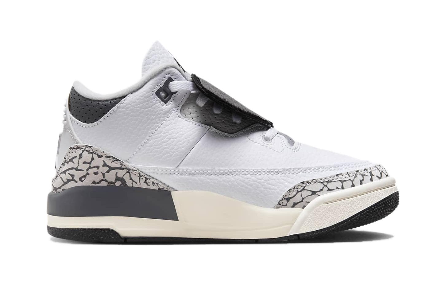Кроссовки для баскетбола Jordan Air Jordan 3 Retro BP Противоскользящие Амортизация MID Детские Баскетбольные Кроссовки Белый Серый Малыш - изображение 2