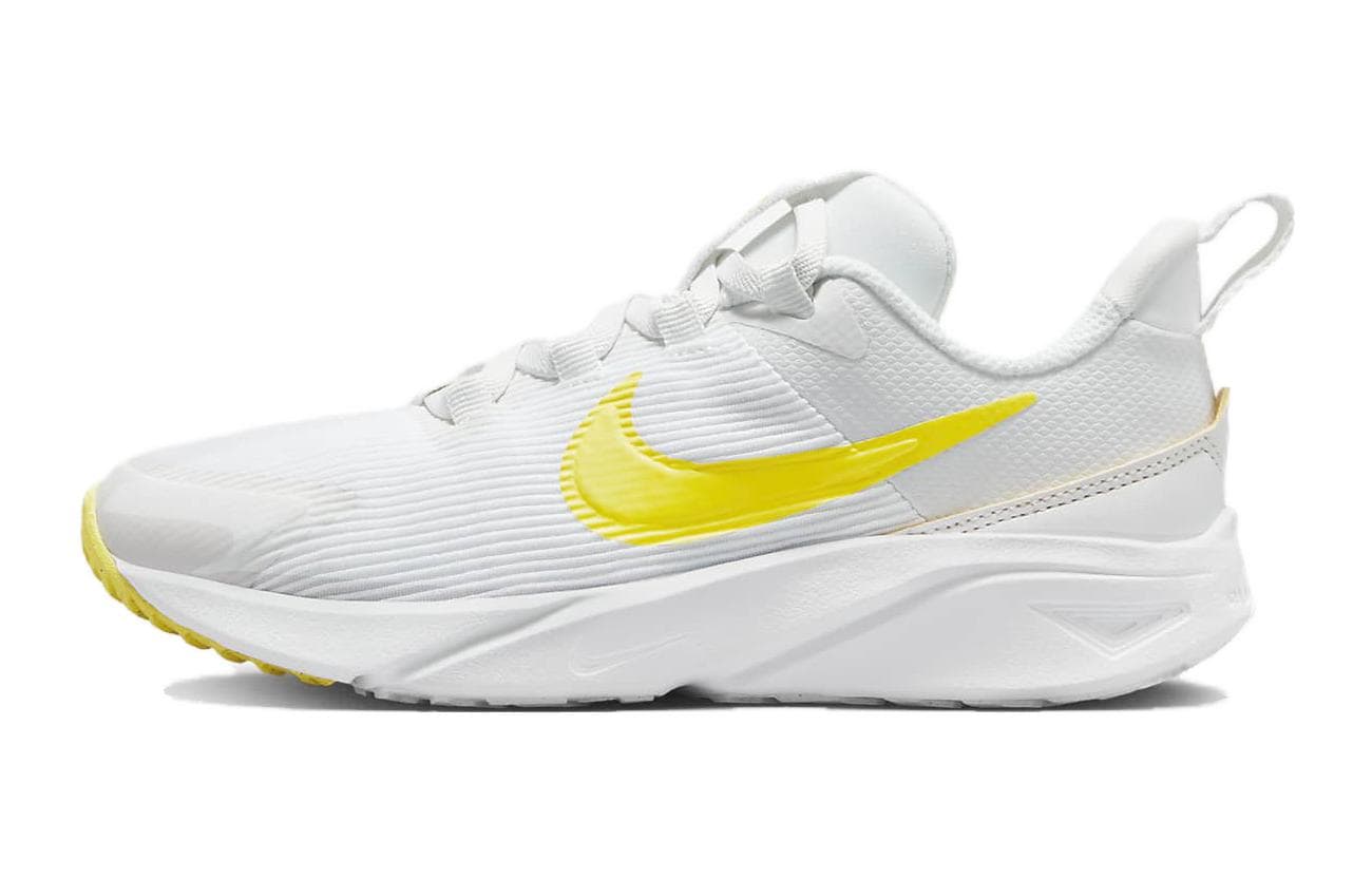 Кроссовки Nike Star Runner 4 Устойчивый к истиранию Дышащий Низкий Верх Детская Беговая Обувь Белый Желтый Детский - изображение 1