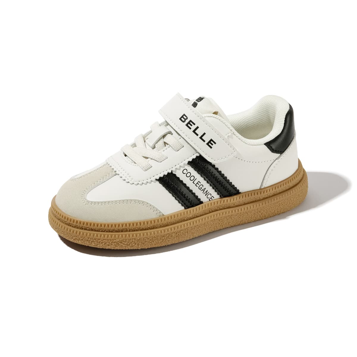 Кроссовки Белль Синтетическая кожа Low Топ Kids Lifestyle Shoes Бежево-черный Детский - изображение 2