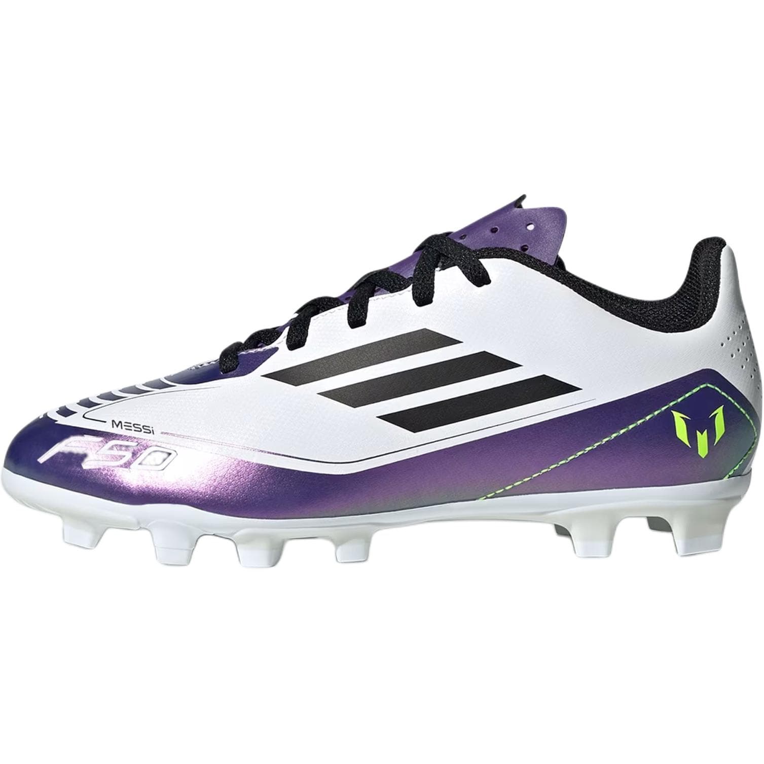 Бутсы Adidas F50 CLUB Амортизация Износостойкий Низкий Топ Детская Футбольная Обувь Белая Малыш - изображение 1