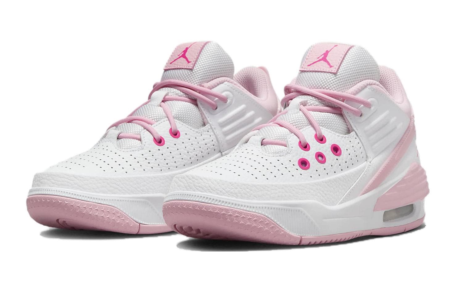 Кроссовки для баскетбола Jordan Max AURA 5 Противоскользящие Амортизирующие Устойчивые к износу MID Баскетбольные кроссовки Розовые Белые Унисекс - изображение 3