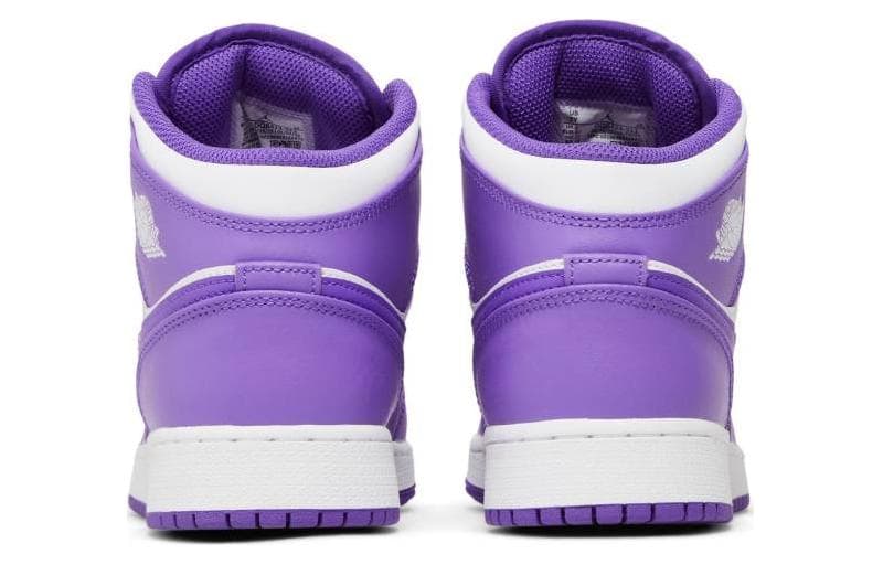Кроссовки для баскетбола Jordan Air Jordan 1 Mid "White Purple" GS - изображение 5