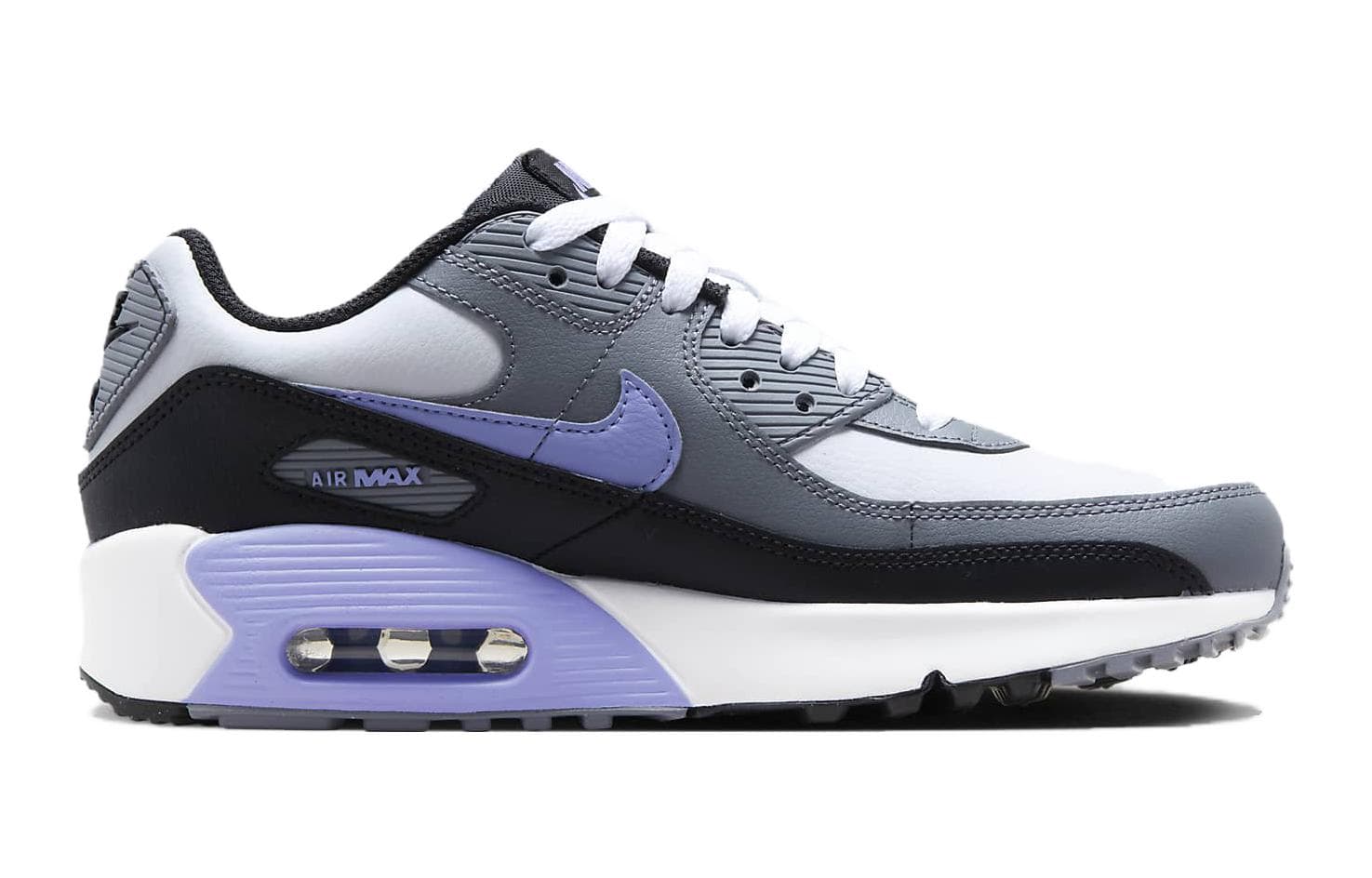 Кроссовки Nike Air MAX 90 Ltr Устойчивый к истиранию MID Повседневная обувь Белый Черный Фиолетовый Унисекс - изображение 2
