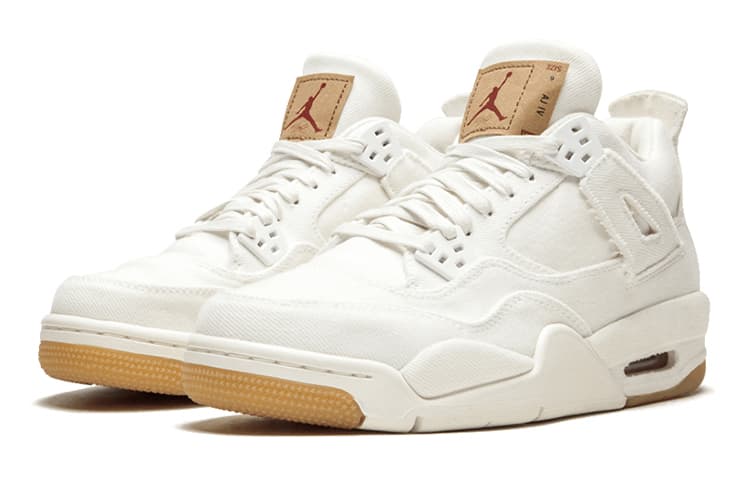 Кроссовки для баскетбола Jordan Air Jordan 4 Retro Levis White GS - изображение 5