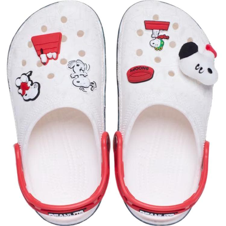 Сандалии Crocs Classic сандалии низкие с клином для детей белые и красные - изображение 5