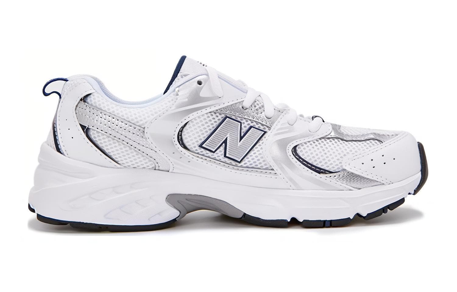 Кроссовки New Balance NB 530 Амортизация Устойчивость к истиранию Дышащие Низкие Кеды для Детей Лайфстайл Белый Серебряный - изображение 2