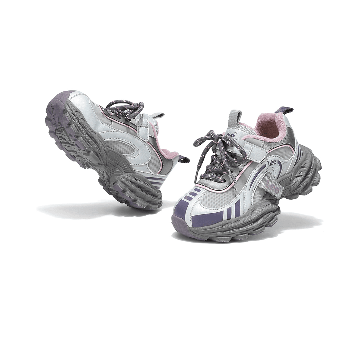 lee С флисовой подкладкой Подкладка Удобный Амортизация Легкий Модный Уличный Low Top Athletic Обувь Фиолетовый Детский - изображение 6